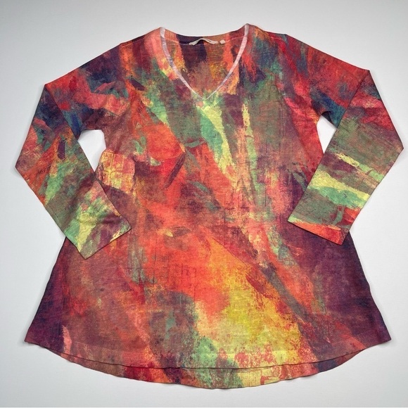 Soft Surroundings Sweater Tunic Top Thin Knit Art to Wear Office Career Resort - Picture 2 of 13